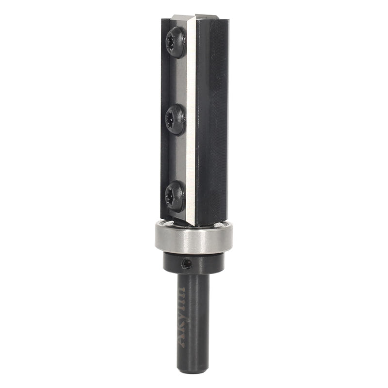 [Australia - AusPower] - AKYLIN Reversible Plates, Flush Cutter, 8 mm Shank, 4-Sided Interchangeable Carbide Blade, Flush Cutter with Ball Bearing, Wood Cutter for Edge Processing 8x19x50mm-Unten Lager 