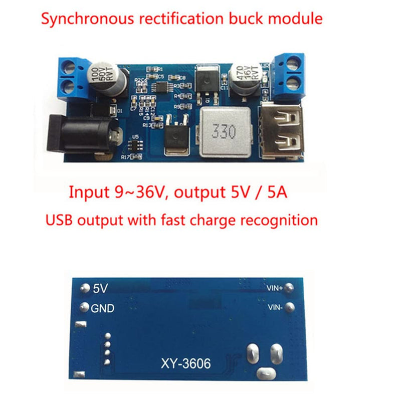 Heemol Buck Converter 24V/12V to 5V 5A DC-DC Step Module Down Power Supply Converter Board 1 piece