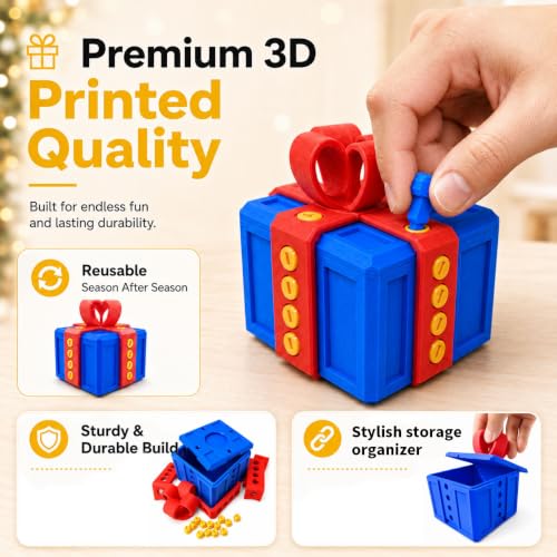3D printed annoying gift box ornament storage with screws, designed as a quirky present from YDCYYH, shown in the image.