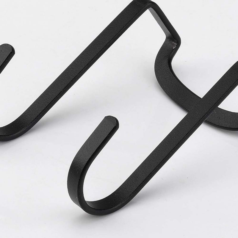 [Australia - AusPower] - Dewell Multi-Use Over Cabinet Hook, 5 Pack, Stainless Steel, Over Door Double Hook for Drawer Cabinet, Closet, Fence, Kitchen and Bathroom, Black S-5 PACK 
