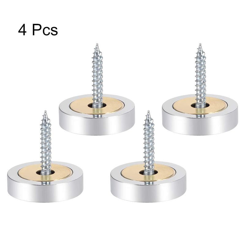 [Australia - AusPower] - uxcell Mirror Screws Decorative Caps Cover Nails Polished Stainless Steel 25mm 4pcs 25 mm 