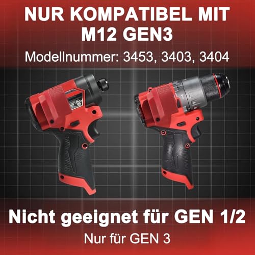 Magnetic Bit Holder Universal | For Milwaukee M12 Dewalt Makita | Anti-Rotation & Strong Magnet | Tool Holder for Hammer Drill (Red)