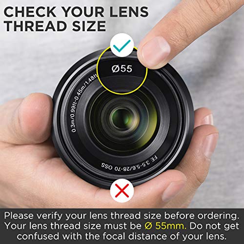 Altura Photo 55mm Wide Angle Lens with Macro for Nikon & Sony Cameras
