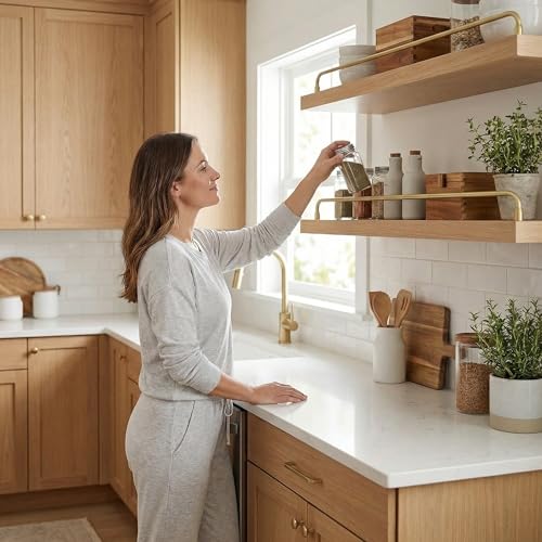 Brushed Gold Aluminum Alloy Shelf Guard Rail, Cabinet Storage Safety Bar, Decorative Shelf Railing for Kitchen Bathroom Closet Organizer, Wall Mounted Easy Installation（Pack of Two）(Black,20in) Black 20in