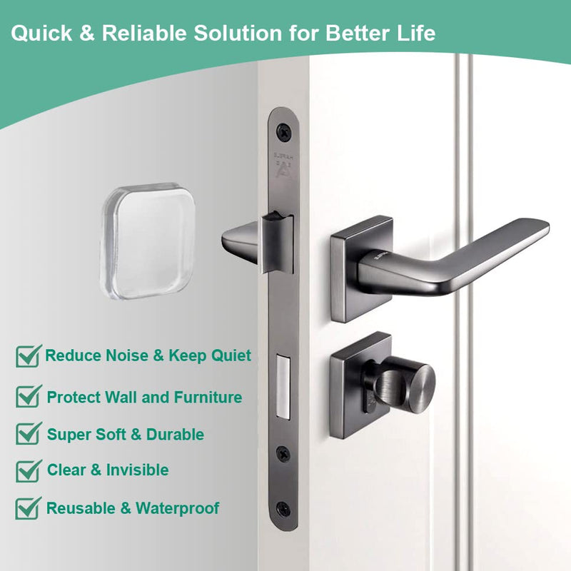 [Australia - AusPower] - Door Stopper Wall Protector - Wall Shield Bumper Guard from Door Knobs, Sturdy Self Adhesive, Soft and Transparent,Washable and Reusable Shock Absorbent Gel for Home Office (Thicken Square, 6pcs) Thicken Square 