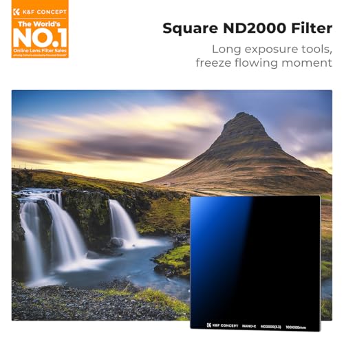 K&F CONCEPT 100x100mm Square ND2000 Neutral Density Filter ND
