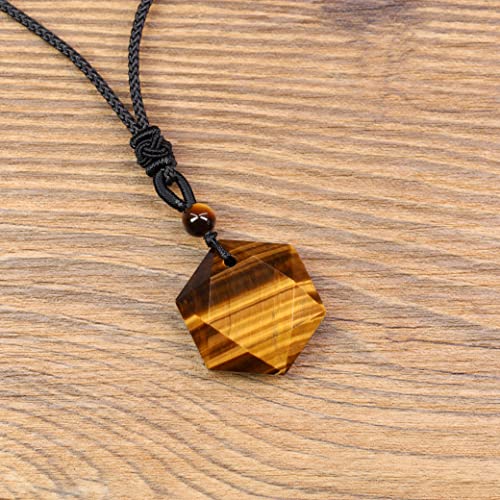 COAI Jewish Jewelry Star of David Crystal Necklace for Women Men Tiger Eye