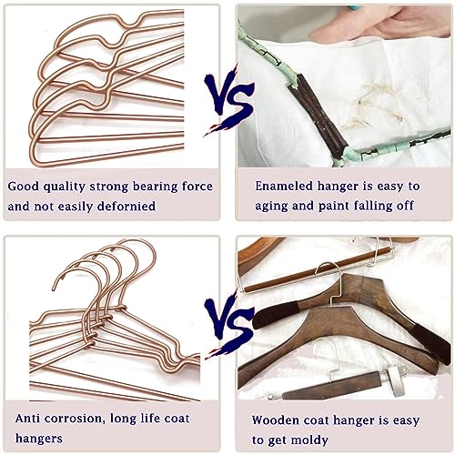 Rose Gold Metal Wire Children Baby Non Slip Toddler Infant Newborn Kids Hangers,12.6" Space Saving Baby Clothes Coat Children's Closet Durable Hangers (10)