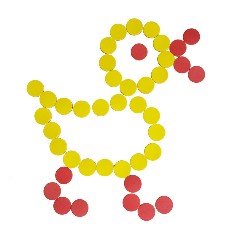DNB 2-Color Foam Counters - 1 Inch Red-Yellow Double-Sided Math Counters, Early Learning Counting Chips, 600 Pieces 600PCS