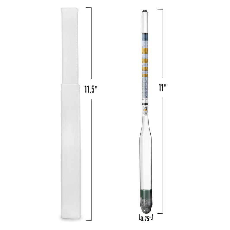 Fermentaholics Proof and Tralle – Accurately Measure Alcohol Content – for Distilled Alcohol and Spirits, Moonshine – Alcohol Hydrometer, Alcoholmeter – 0-200 Proof