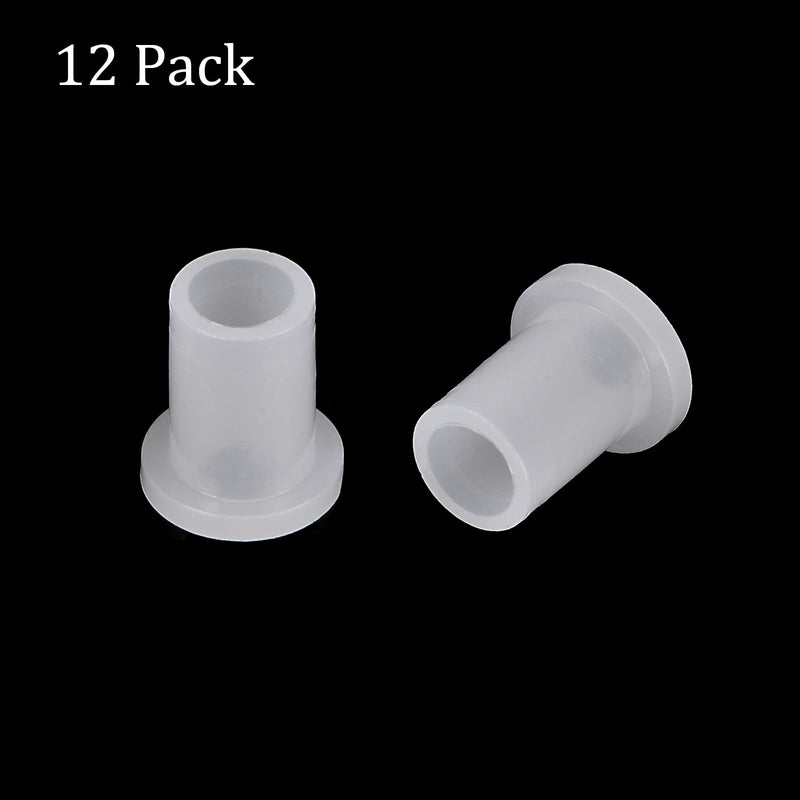[Australia - AusPower] - 12pcs Nylon Flanged Sleeve Bearings [5mm Bore x 7.1mm OD x 11.5mm Length] Nylon Plastic Bushings for Shaft, White 