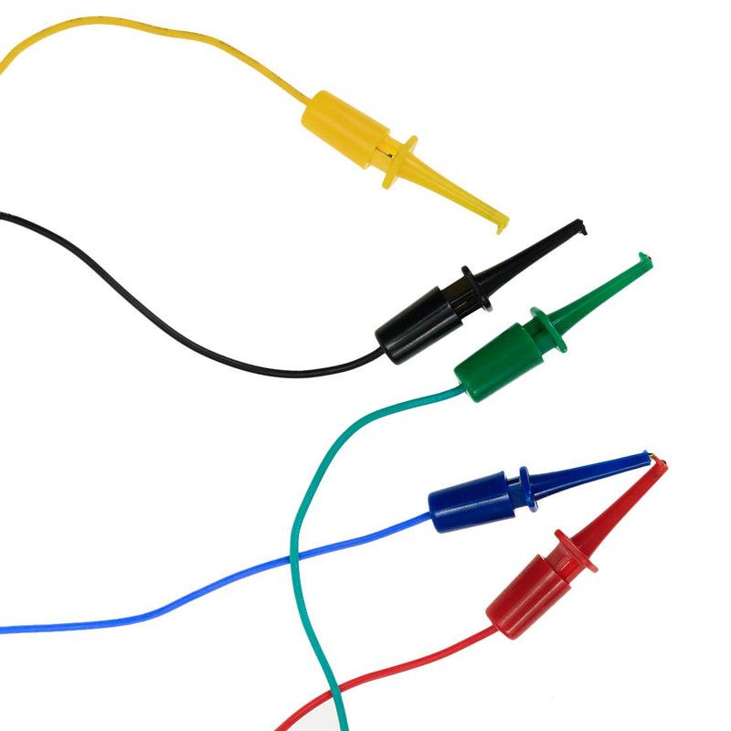 [Australia - AusPower] - IC Test Lead 05ALS7 Minigrabber to Minigrabber Probe Test Leads - Pack of 5pcs 3.2ft Length Medium Hook 