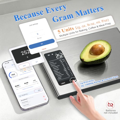 Smart Kitchen Food Scale with Calorie Counting & Nutrition Calculator, 10KG