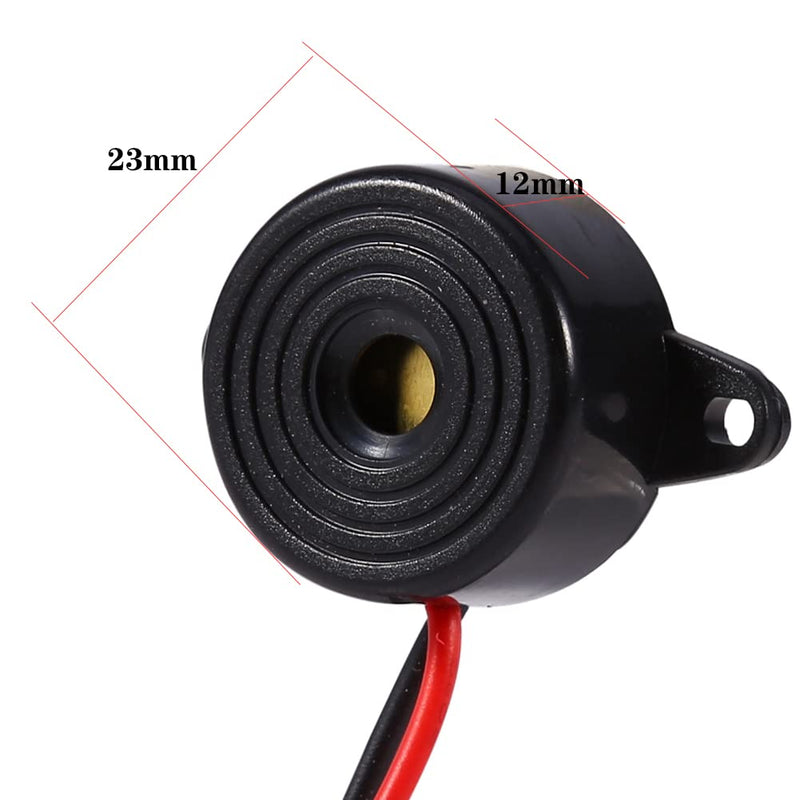 [Australia - AusPower] - Tyenaza Electronic Buzzer, 3-24 V High-Decibel Piezo Electronic Signal Transmitter, Buzzer Alarm Cable Length 100 mm 