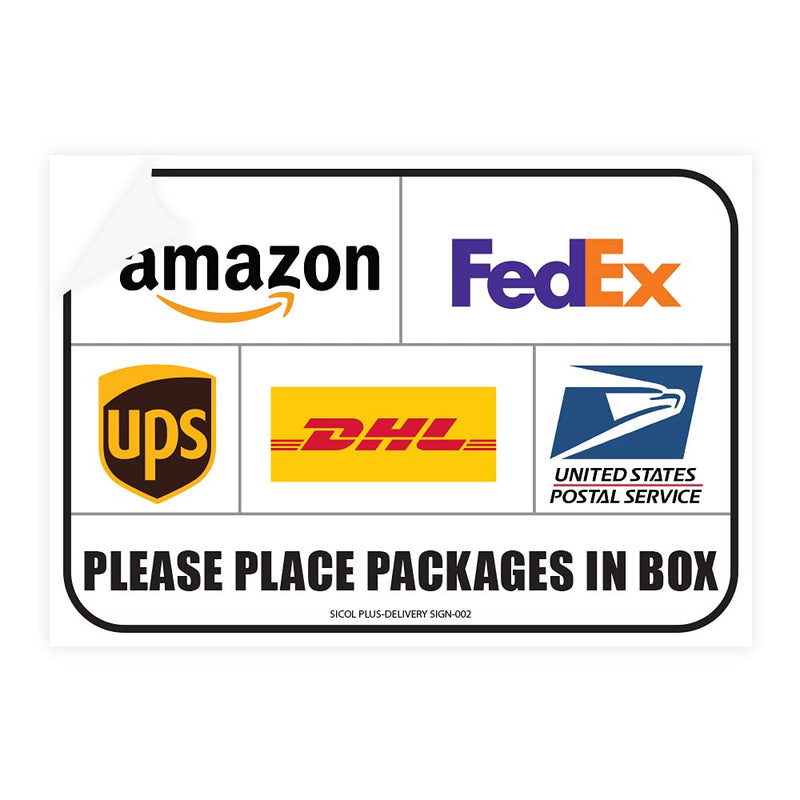 [Australia - AusPower] - Package Delivery Signs (02 pack) Package Delivery Stickers size 10 x 7 Inches Over Lamination Delivery Signs for Packages 