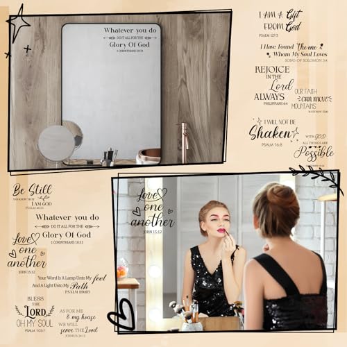 Geyoga 12 Pcs Inspirational Decals for Mirror Affirmation Stickers for Women Peel and Stick Wall Vinyl Decals for Bathroom Office Classroom Window Home Car Back to School Party Favors (Religious) Religious