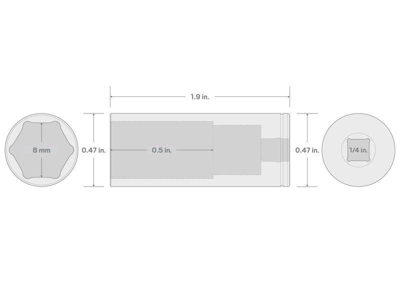 [Australia - AusPower] - TEKTON 1/4 Inch Drive x 8 mm Deep 6-Point Socket | SHD03108 