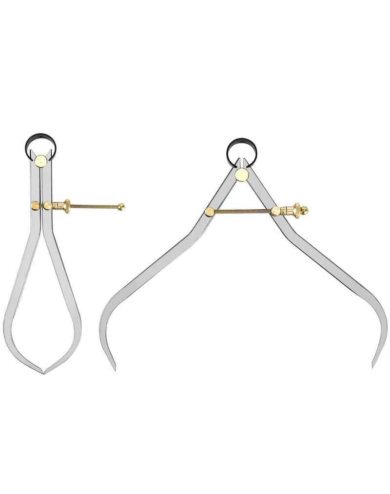 [Australia - AusPower] - QWORK Precision Spring Dividers Calipers, Nut Adjustment 8 Inch Jaw Capacity Outside Calipers 