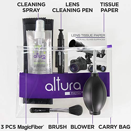 Altura Photo Camera Cleaning Kit, All-Natural Lens Cleaner, DSLR Mirrorless w/ 2oz. All Natural Cleaning Solution