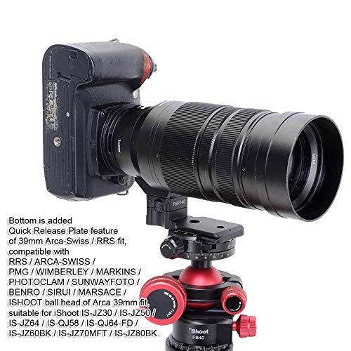 iShoot Lens Collar Replacement Foot Tripod Mount Ring Base Compatible with Panasonic Leica DG Vario-Elmar 100-400mm f/4-6.3 ASPH Power OIS, Lens Support Bracket with Arca Fit Quick Release Plate