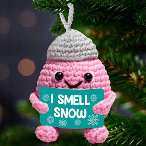 Mini Handmade Crochet Christmas Ornament 2025 – God Blessed Christian Keepsake for Couples, Religious Holiday Tree Decoration, Engagement or Wedding Gift, Romantic Faith Inspired Home Accent