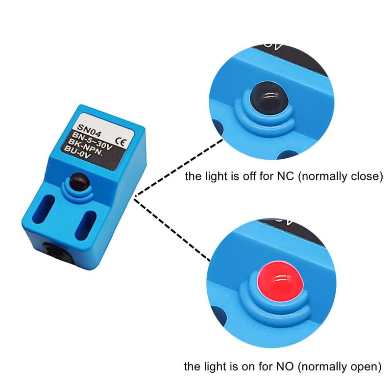 [Australia - AusPower] - SN04-N2 NPN NC Inductive Proximity Sensor Normally Close Detection Approach Switch with SN Bracket (Blue, 2 Pack) 