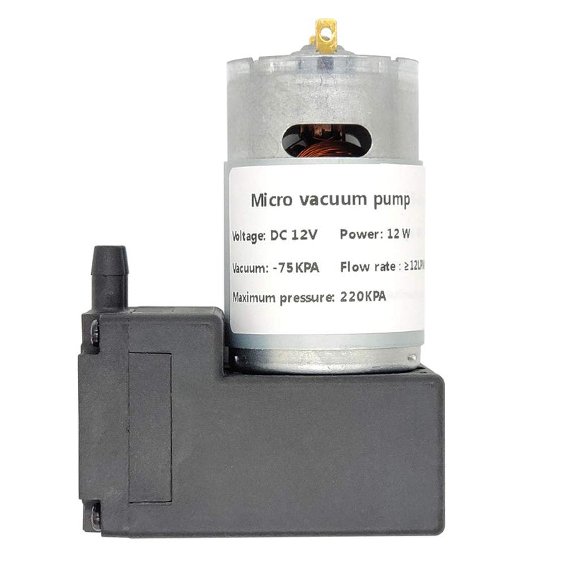 Vacuum pump DC 12V 12W, micro diaphragm pump air compressor -75KPA vacuum degree 12LPM flow,Suitable for breast pump parts replacement and vacuum adsorption projects