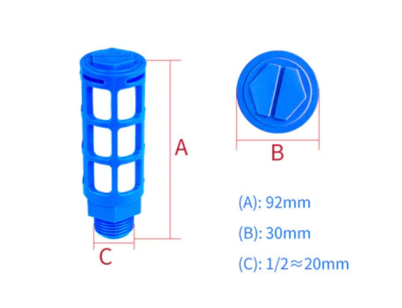 Pneumatic Silencer 1/2 Inch Set of 3 Industrial Quality