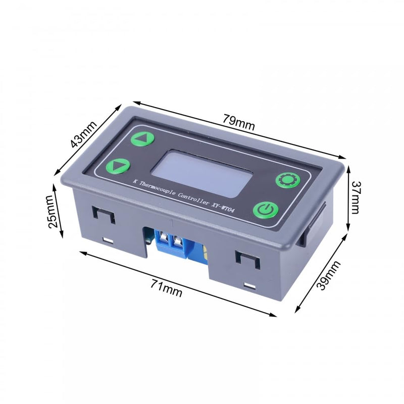 [Australia - AusPower] - DONGKER XY-WT04 High Temperature Digital Thermostat,-99-999 ℃ 1m K-Type Thermocouple Temperature Sensor LCD Display 10A Relay Switch Controller 