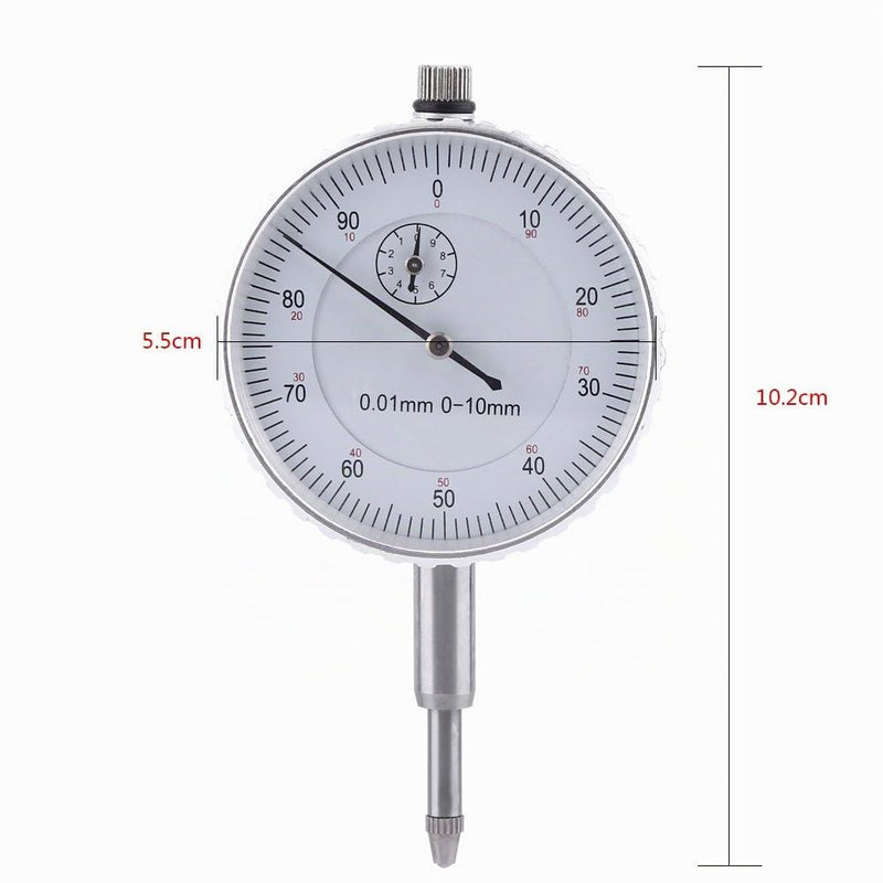 Dial Gauge 0-10mm External Dimensions 0.01mm Accurate Clock