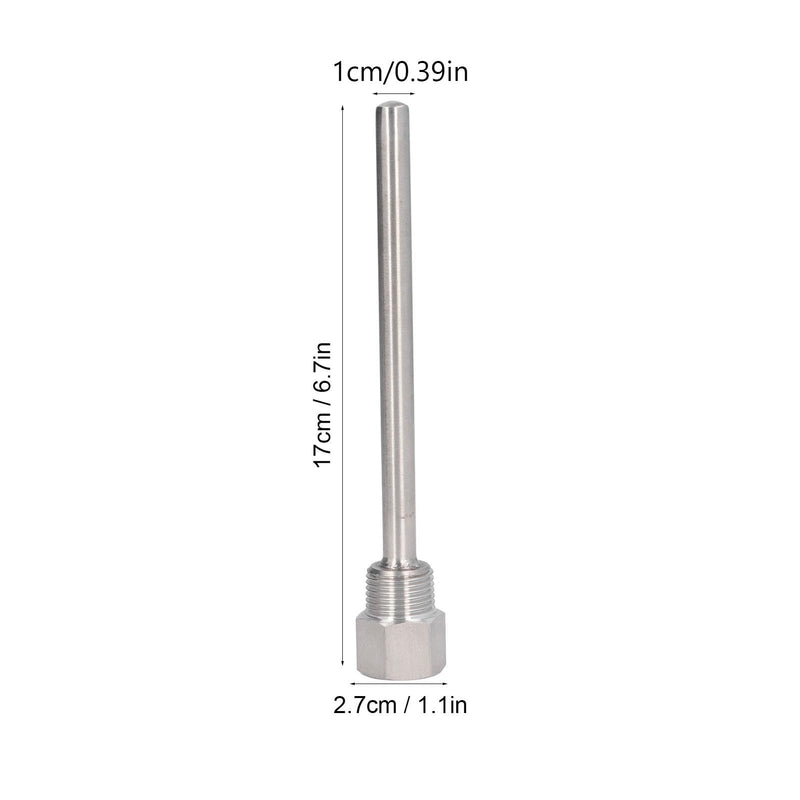 [Australia - AusPower] - Stainless Steel Thermowell, 6.7in Length G1/2 Male Thread Thermometer Well, Temperature Sensors Thermowells Replacement, Thermometer Instruments Thermowell for Needle Thermometers in Kettles 