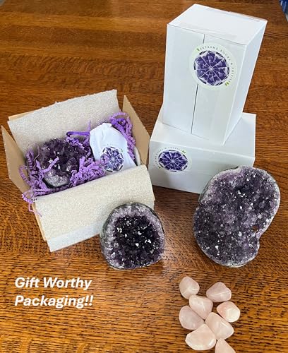 Natural Amethyst Cluster with Polished Edges 1-1.5 lb Healing Crystal Stone 1 lbs - 1.5 lbs Deep Purple Amethyst