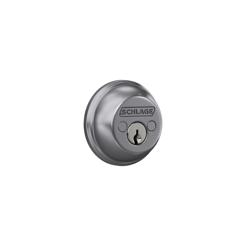 Schlage B62 N 626 Deadbolt, Keyed 2 Sides, Highest Residential Security, Satin Chrome