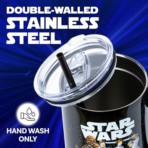 Silver Buffalo Star Wars, Double Walled Stainless Steel Tumbler, 40oz Star Wars Original Trilogy