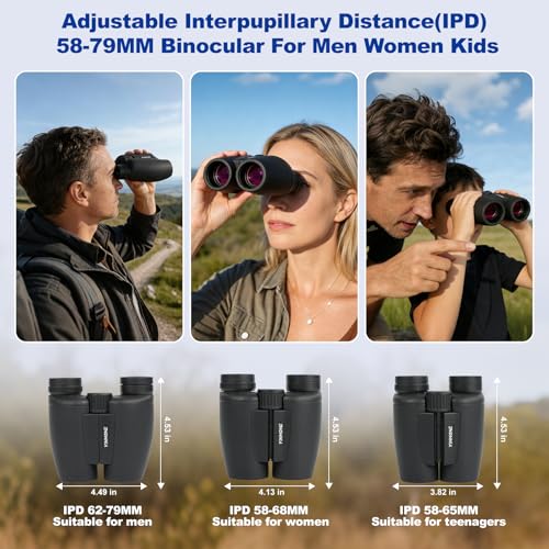 12x30 Compact Binoculars for Adults Kids, HD High Powered Binocular