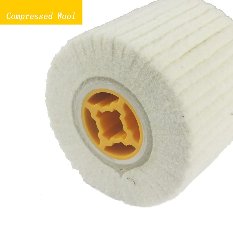 [Australia - AusPower] - Luo ke 120mm x 100mm Compressed Wool Felt Surface Conditioning Tools,19mm Cross Lock Arbor Felt Buffing Drum Polishing Wheel Wool Felt Burnishing Drum 