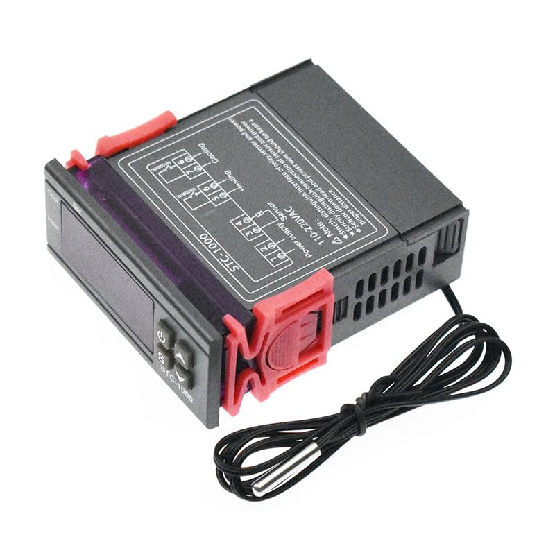 [Australia - AusPower] - 4PCS STC-1000 Digital Temperature Controller AC 10A 110V-220V Digital LED Temperature Controller Heating Cooling Centigrade Thermostat 2 Relays Output with NTC Sensor Probe (220V) 220V 