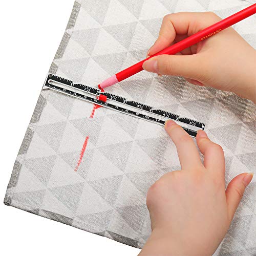 Pack of 2 Sewing Gauge, Metal Sliding Gauge, Sewing Measuring Tool, Quilting Gauge, Ruler for Knitting, Crafts, Sewing, Hemming, Measuring, Beginners