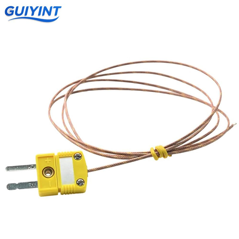 [Australia - AusPower] - K-Type Thermocouple Probe Sensor - High Accuracy Mini Connector with 1M (3.28ft) Cable, Wide Range -58°F to 899°F (-50°C to 482°C) - 5 Pack (1M) 