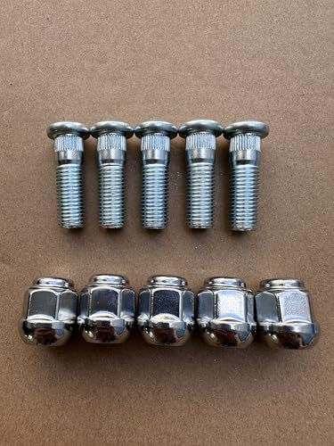 5pcs Front Rear Wheel Studs 90113-SM1-005 & Lug Nuts Replacement for Honda Accord Civic City CR-V Fit HR-V Insight Element Prelude S2000 Acura Legend Integra MDX ILX RSX TL TLX