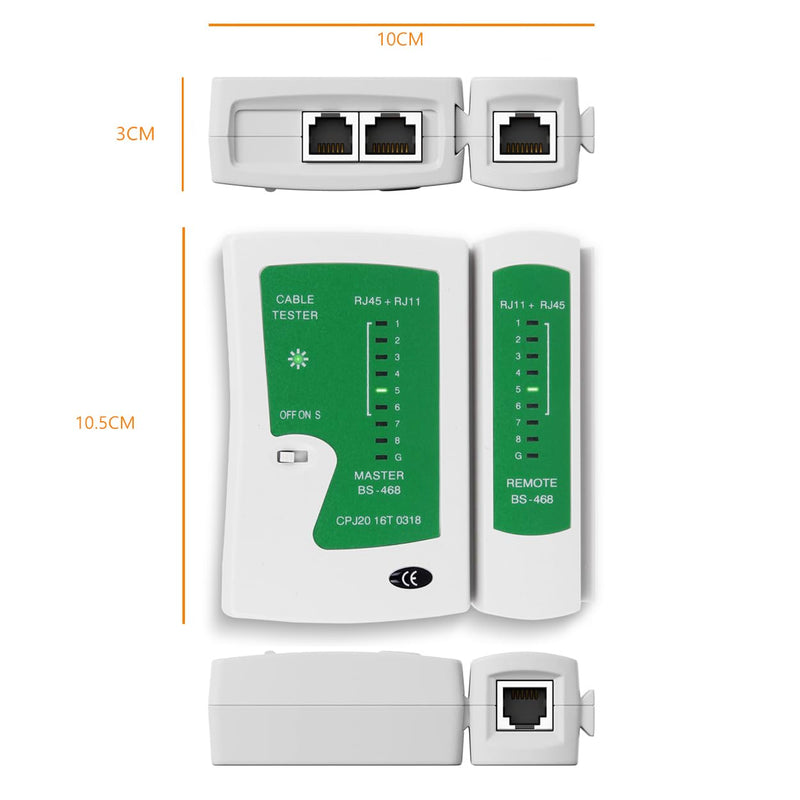 [Australia - AusPower] - LAN Network Tester RJ45/RJ11/RJ12, ISDN, Cat 5/5e/6 Cable, with Case 