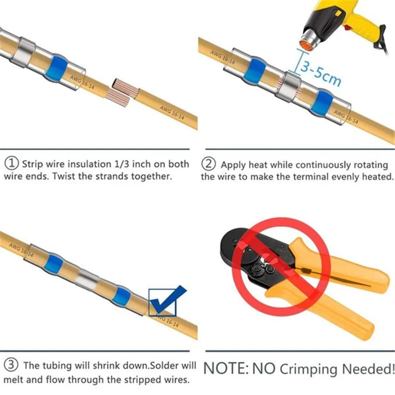 NEWFUN 300 x Solder Connectors with Heat Shrink Tube, Waterproof Cable Connectors, Heat Shrink Welding Melt Connectors, Welded Connector Kit, Cable Connectors, Solder Connector