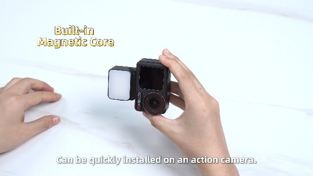 2PCS Pocket 3 4 4P Magnetic Mini LED Light Accessories, for Xtra Muse 8700K Adjustable Fill Video Light with Quick-Release Cold Shoe Adapter for DJI Osmo Action 5 Pro/4/3 Camera Attachment fill light*2