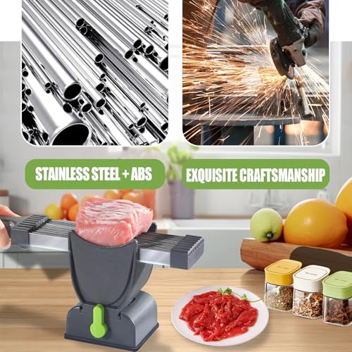 Manual Meat Slicer, Adjustable Fresh Meat Cutter Machine, Manual Food Slicer for Beef Pork Salmon, BBQ Cooking