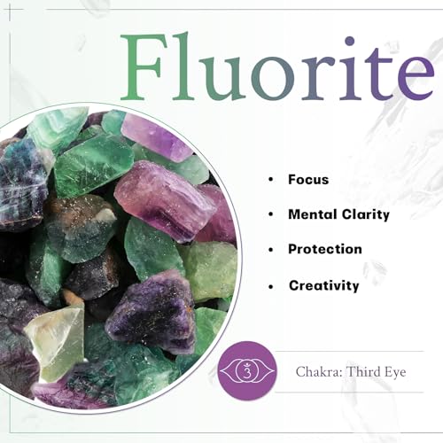 mookaitedecor 0.37-0.7 lb Raw Fluorite Crystal Stone Mineral Specimen