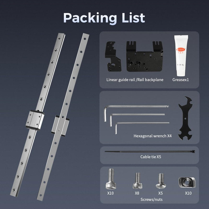Creality Official Ender 3 Linear Rail Kit X-axis Rail Guide MGN12C 12.6" Length with Mount Bracket Support Sprite Pro kit Compatible with Creality Ender3 Ender 3 Pro Ender 3 V2 3D Printers Ender 3/3 Pro/3 v2 Linear Rail Kit