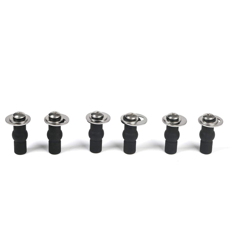 Hibbent 6 Pack Universal Toilet Seat Hinges Screw, Blind Hole fixings Expanding Rubber Top Fix Nuts Screws for Top Mounting Toilet Seat Hinges-3 Pairs (with One Expandable Ball)