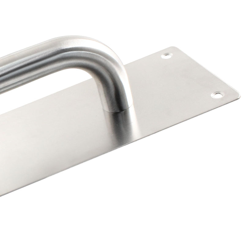 [Australia - AusPower] - Bivethoi 1Pcs Pull Push Door Plate Handle Stainless Steel Heavy Duty Barn Door Pull with Mounting Screws (Silver, 300x80mm/11.81x3.15inch Large 