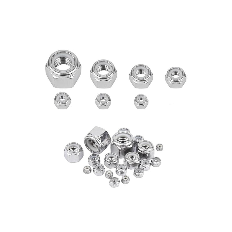 [Australia - AusPower] - 6-32 Nylon Insert Hex Lock Nuts,Hincell 110pcs 304 Stainless Steel Locknuts, Hex Drive, Bright Finish, 6-32(110pcs) 