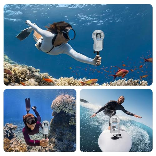 PULUZ Invisible Dive Case for Insta360 X5, 50m/164ft Underwater Waterproof Housing Cover Protective PC Sealed Shell Insta 360 X5 Photography Housings with Bracket Camera Accessories Insta360 X5 Invisible